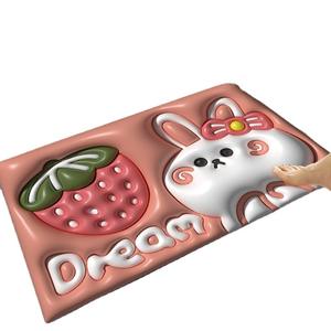 Tapis de bain 3D mignon de dessin animé 40x60cm, antidérapant, absorbant, rectangulaire, pour l'entrée de la salle de bain - Product Image 2