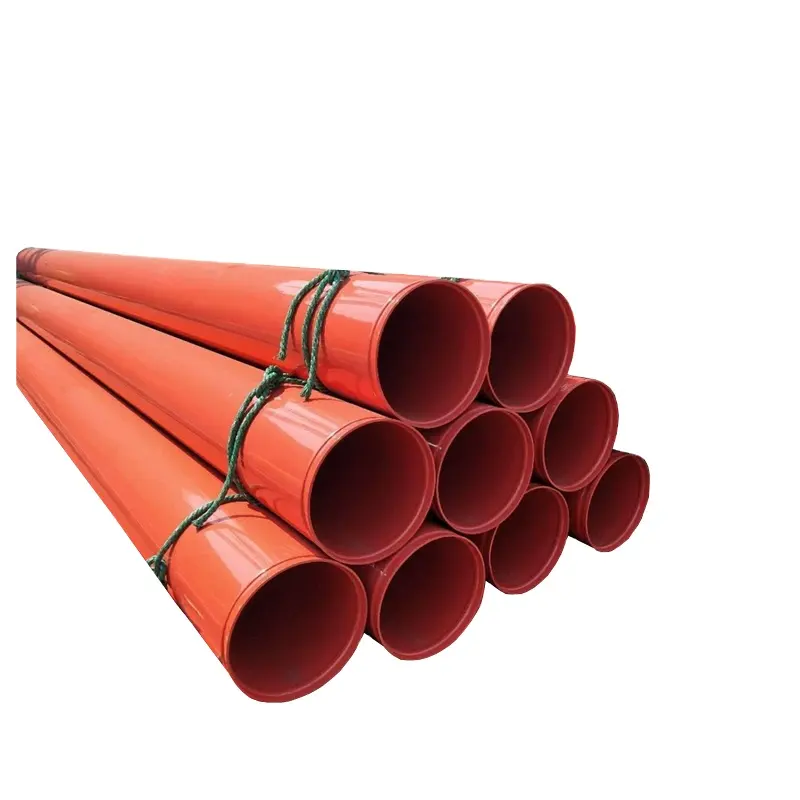 BS1387 ERW DN125 PN25 RAL3000 Red Color Grooved ends Fire Fighting Steel Pipe