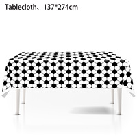 Ensemble de décoration sur le thème du football noir et blanc, cadeau de fête de célébration de match de football, nappe jetable imperméable