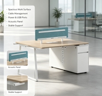 Bureau de séparation simple blanc neutre E0 respectueux de l'environnement pour personnel de bureau, approvisionnement en gros pour écoles, hôpitaux et bureaux gouvernementaux