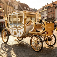 Calèche électrique royale blanche rétro de haute qualité, calèche Cendrillon, couleur personnalisée, calèche de mariage, calèche de tourisme