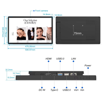 Écran publicitaire Android 14 de 21,5 pouces, RJ45, 1920*1080, prise en charge multilingue pour promotion en ascenseur et murs de centres commerciaux