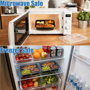 Hộp cơm trưa nhựa dùng một lần 42oz, 3 ngăn, an toàn thực phẩm, tiện dụng cho dã ngoại, ăn trưa, hộp bento, có thể dùng lò vi sóng - Product Image 4