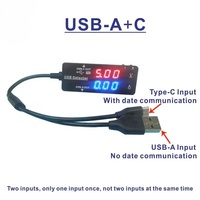 YWS26VA USB Tipo A+C, Voltímetro Digital, Amperímetro, Monitor de Capacidad de Batería, Probador de Potencia, Medidor de Voltaje/Corriente de Descarga LED