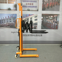 Nouveau transpalette manuel à ciseaux extensible 500 kg, hauteur de levage 1600 mm, avec fourches hydrauliques et roues en nylon