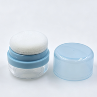 Boîte d'emballage cosmétique transparente recyclable personnalisée pour poudre compacte en deux parties avec houppette