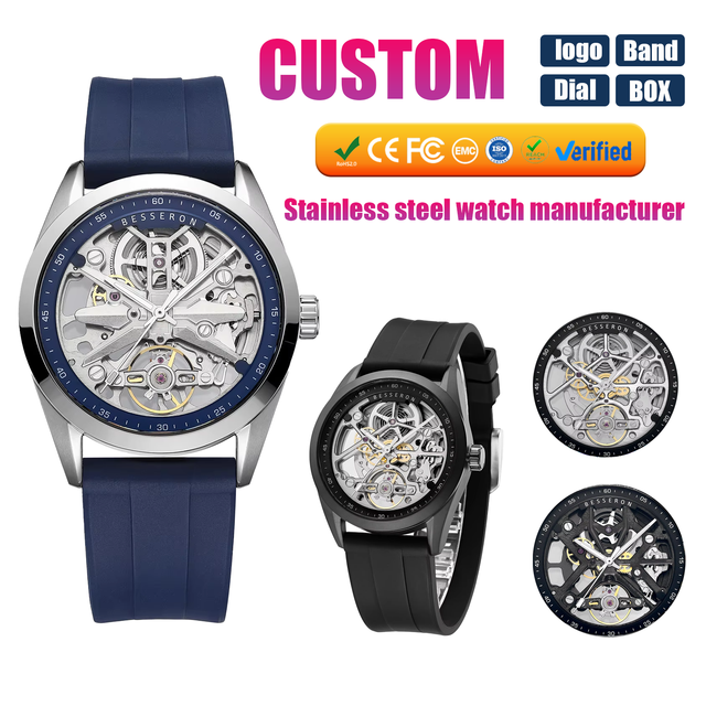 Hot Sale Skeleton Mechanical Watches 316L Stainless Steel case Luxury Automatic Watches for Men Watch Manufacturer Custom logo