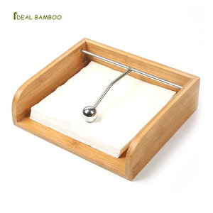 Porte-serviettes en bambou écologique, <span class=keywords><strong>guide</strong></span> de poids en acier inoxydable, couleur naturelle, style classique, fait à la main, cuisine - Product Image 1