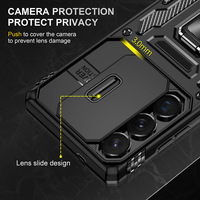 Coque pour Samsung Galaxy S26 Ultra avec protection coulissante pour objectif d'appareil photo, support magnétique, étui de protection pour téléphone portable Samsung