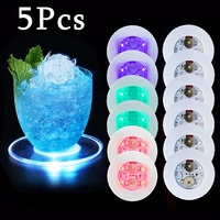 Sous-verre LED compact rond de 4 cm en EVA, double face, lumineux et clignotant