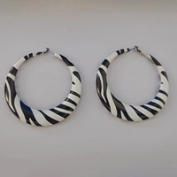 Nouvelle mode femmes imprimé léopard boucles d'oreilles luxe exagéré géométrique grand cerceau boucles d'oreilles
