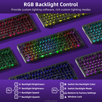Zornher ZH980 Black Topographic Mechanical Keyboard PBT Keycaps RGB Backlit Silent Operation Ergonomic Design