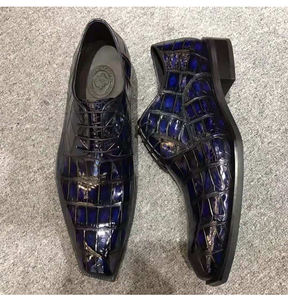 Scarpe Eleganti da Uomo in Vera Pelle di Coccodrillo con Costruzione Goodyear, Fatte a Mano, per Matrimoni, Scarpe di Lusso in Pelle di Alligatore - Product Image 1