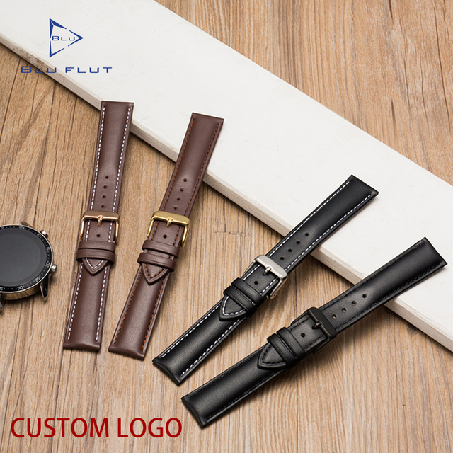 High Quality Custom Genuine Leather Watch Strap Soft 20/22/24mm Vintage Leather Band for Smart Watches