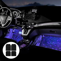 Starlight Auto-Fußmatten LED-Beleuchtung Universelle Passform Sternenhimmel Auto-Fußraumbeleuchtung Leuchtende Autoteppiche 2-teilig 4-teilig