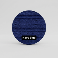 Tissu en maille côtelée double en polyester bleu marine, textile extensible texturé pour la confection de vêtements et d'habillement