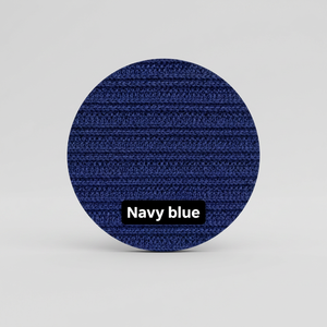 Tissu en maille côtelée double en polyester bleu marine, textile extensible texturé pour la confection de vêtements et d'habillement - Product Image 5