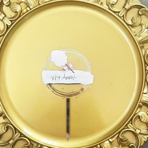 Decorazioni per Torte di <span class=keywords><strong>Compleanno</strong></span>, Topper in Acrilico Dorato a Forma di Fiore per Cupcake e Torte, per Anniversari e Feste di <span class=keywords><strong>Compleanno</strong></span> - Product Image 6