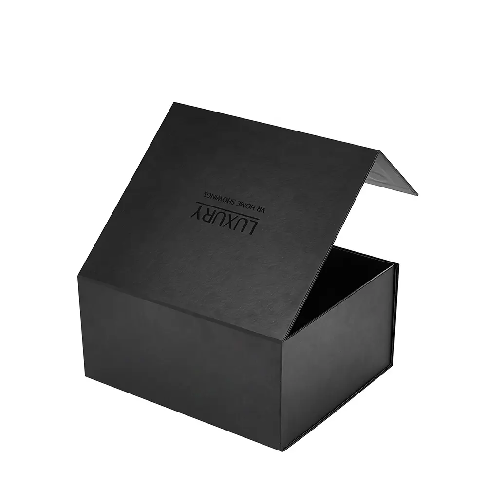 Benutzer definierte Luxus zusammen klappbare schwarze flache Haar verlängerung Falten starre Karton Perücke Verpackung faltbare magnetische Geschenk box mit OEM-Logo