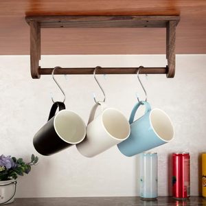 Wooden <b>Kitchen</b> <b>Paper</b> Towel Holder Under Cabinet Mount Easy Installation Space Saving Rack - Product Image 2