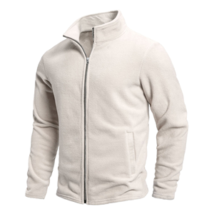 Chaqueta Casual de Invierno de Forro Polar con Cuello Alto, Cremallera y Manga Larga para Hombre, Estilo Cardigan, Abrigo Estándar OEM - Product Image 1