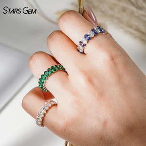 Bague en or massif 14 carats avec pierres précieuses 5,78 ct 3,50 ct émeraude saphir or blanc jaune bague de fiançailles éternité diamant avec coupe ovale - Product Image 3