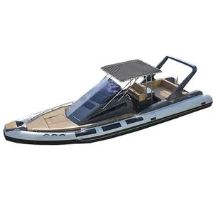 Chinese Factory Price 32ft RIB 960 Semi Rigid Fiberglass Hull Foldable Hypalon Inflatable Luxury RIB Boat