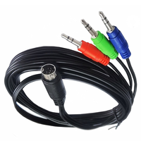 Maßgefertigtes S-Video Mini-DIN 9-Pin Stecker auf 3*3,5mm Koaxial-Twisted-Pair Audio-Stromkabel mit PVC-Ummantelung