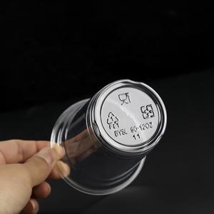 Taza de café de plástico con estampado de PET, tazas biodegradables, transparente, aguanieve, <span class=keywords><strong>Danone</strong></span>, yogur, jugo, café, taza de postre para llevar con tapas de cúpula - Product Image 6