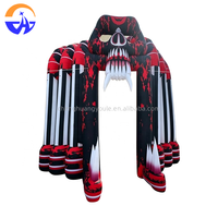 Décoration de porte de club pour Halloween, tunnel d'entrée gonflable en forme de bouche de squelette de vampire rouge avec souffleur, tissu Oxford durable, installation facile