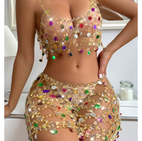 European American Cross-Border Performance Wear New Hollow Rhinestone Body Chain Sexy Sling Color for Nightclub Shows