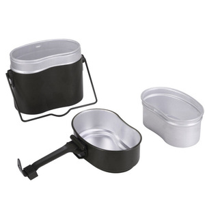 Hot Sale 1 2 Person Outdoor Picnic Aluminium Food Container Camping Portable heatable Tactical Germany Style Cooking Lunch Box