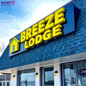 Insegna LED IP65 Resistente alle Intemperie con Lettere Frontali Illuminate a Blocco Grassetto Personalizzate per Logo di Lodge, Motel, Parete o Vetrina - Product Image 1