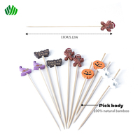 Halloween Gemengde Dieren Bamboe Fruitprikkers Cocktailspiesjes 100 Stuks Per Zak Feestdecoratie
