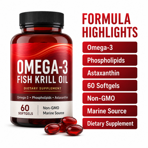 Huile de Krill Biologique Certifiée pour Améliorer la Santé Cérébrale, Capsules Molles d'Huile de Poisson Oméga-3, Complément Alimentaire pour Adultes, Sans OGM, Marque Privée - Product Image 5