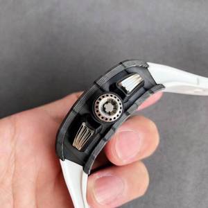 Montre mécanique pour homme, élégante et unique, 011, en forme de baril, en fibre de carbone, avec grand calendrier, chronographe, pour les affaires - Product Image 4