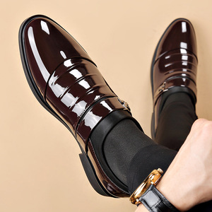 Zapatos de Vestir de Cuero Patentado para Hombre, Blancos, Tallas Grandes 38-48, Cierre de un Toque, para Oficina, Carrera, Ropa Formal - Product Image 3