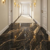 Dalle de marbre blanc texturé brillant de luxe, polie, 750x1500mm, 10mm d'épaisseur, vitrifiée, résistante à l'usure, antibactérienne, pour intérieur moderne