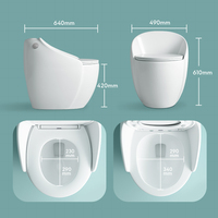 Salle de bain design en marbre Placard à eau rond coloré Cuvette de toilette au sol Toilette monobloc en céramique en forme d'oeuf