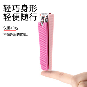 Stainless Steel Nail Clippers Wide Jaw Opening Portable Pink Non Slip Handle Single Use - Product Image 1