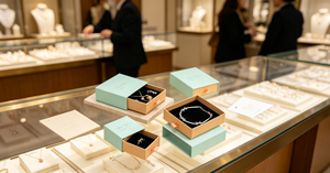 Boîtes à bijoux coulissantes haut de gamme écologiques avec fermeture magnétique, en carton rigide épais coloré, avec plateaux intérieurs floqués noirs, quatre couleurs - Product Image 4