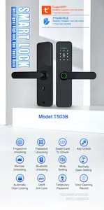 Smart Fingerprint Lock For Home And Hotels With Key And Card Options Password And Cloud Data Storage Options