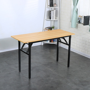 Table pliante rectangulaire simple, table de formation, cadre en acier, design moderne, table pliante rectangulaire en panneaux de particules de bois - Product Image 3