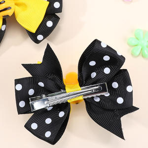 Colección de pinzas para el pelo de abeja de <span class=keywords><strong>miel</strong></span> de animales de fábrica CN, lazo de pelo de abejorro bonito de coleta amarilla para fiesta de cumpleaños - Product Image 3