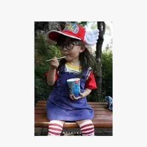 Conjunto de disfraz de Arale para niñas de 5 a 7 años, material de algodón, traje de baile para fotografía y espectáculos con sombrero - Product Image 3