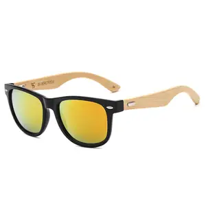 Kacamata hitam pria uv400 hombre persegi bingkai bambu desainer klasik kualitas tinggi kacamata hitam pria kayu mode 2024