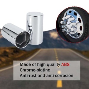 Cubiertas de Tuerca de Rueda de 33 mm y 4-1/4 de Altura, Atornillables de Parte Superior Plana, Repuesto para <span class=keywords><strong>Camiones</strong></span> Semi <span class=keywords><strong>Peterbilt</strong></span>, Volvo e International - Product Image 3