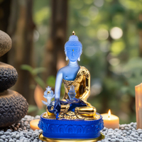 Peinture murale bouddhiste personnalisée en verre de cristal, écologique, de luxe, traditionnelle, Bouddha de la médecine, décoration intérieure religieuse bouddhiste