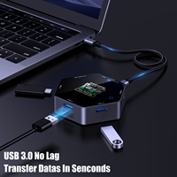 Hub USB-C 8 en 1 le plus récent, station d'accueil 10 Gbps avec affichage intelligent, 100 W PD USB 3.1 avec lecteur de carte SD/TF, pour ordinateur portable, PC, ordinateur de bureau