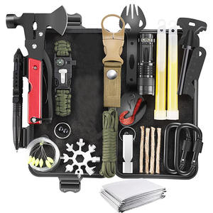 Kit de herramientas de supervivencia en la naturaleza, equipo de emergencia EDC multifuncional para acampar, equipo compacto de metal para exteriores, 20x12x6cm - Product Image 1